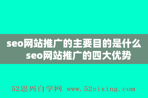seo网站推广的主要目的是什么　seo网站推广的四大优势