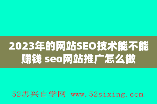 2023年的网站SEO技术能不能赚钱 seo网站推广怎么做